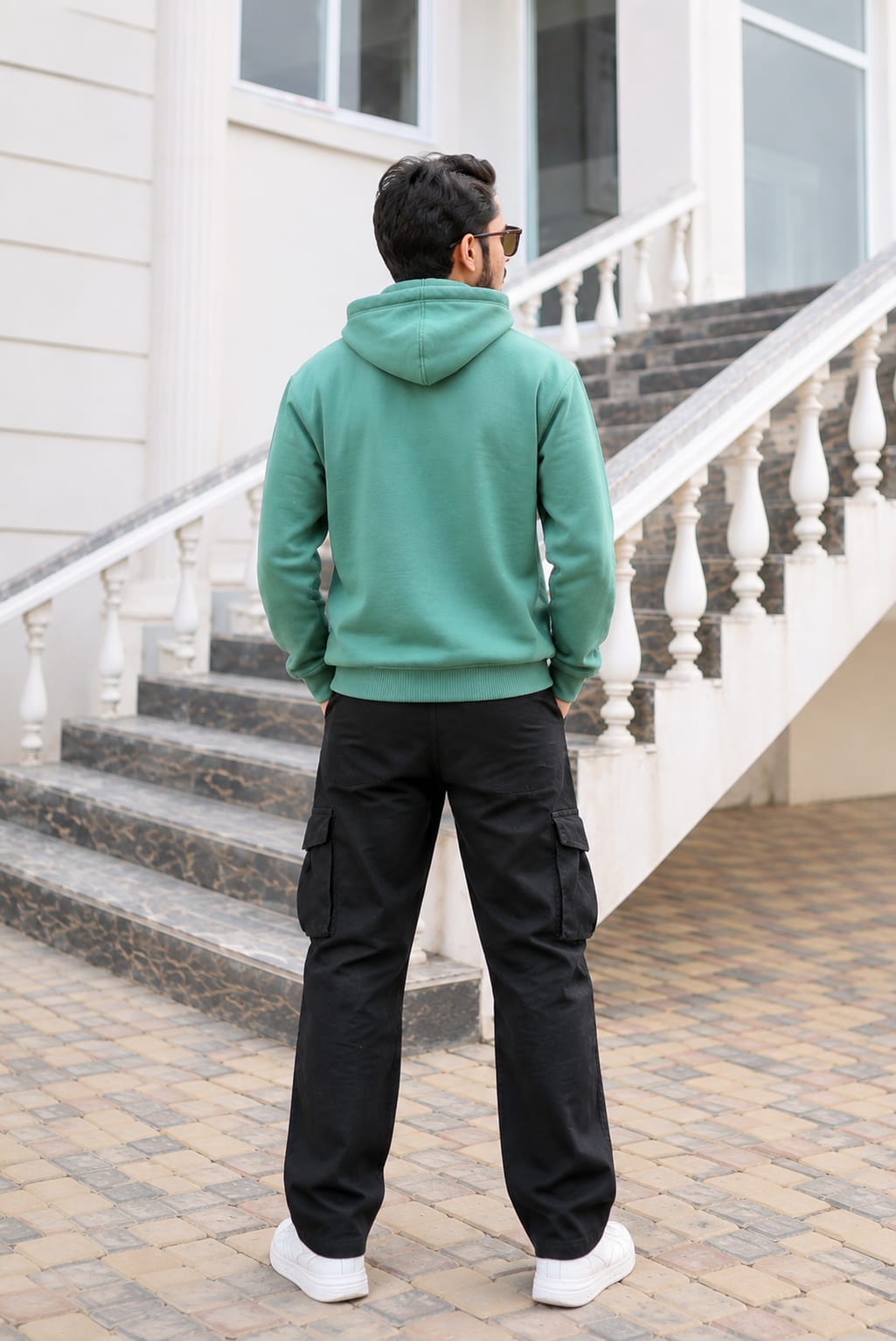 Unisex Green Cotton Fleece Hoodie with LOOMZ Varsity Print